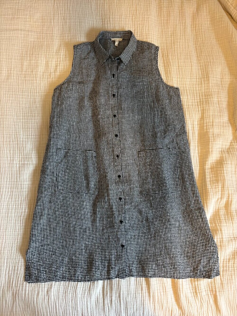 Eileen Fisher Linen Gingham Dress